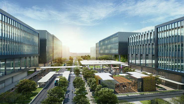Artist’s impression of Bulim Square at Jurong Innovation District (JID)