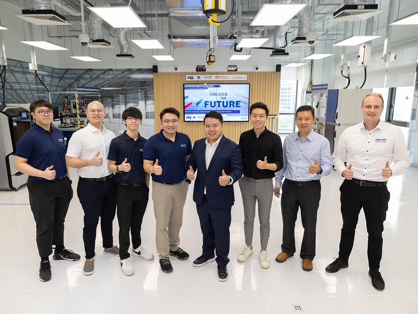 The team at Bosch Rexroth Training Centre, including Mr Michel Gunawan, Mr Javier Chan and Mr Julian Siegler. 