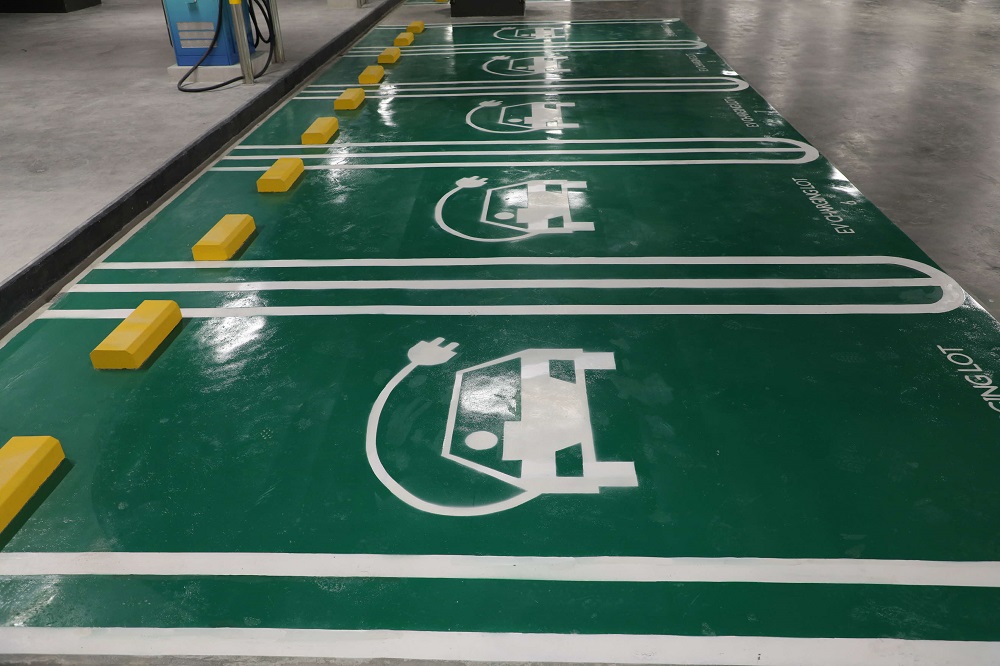 Dedicated EV charging bays are available at PDD.